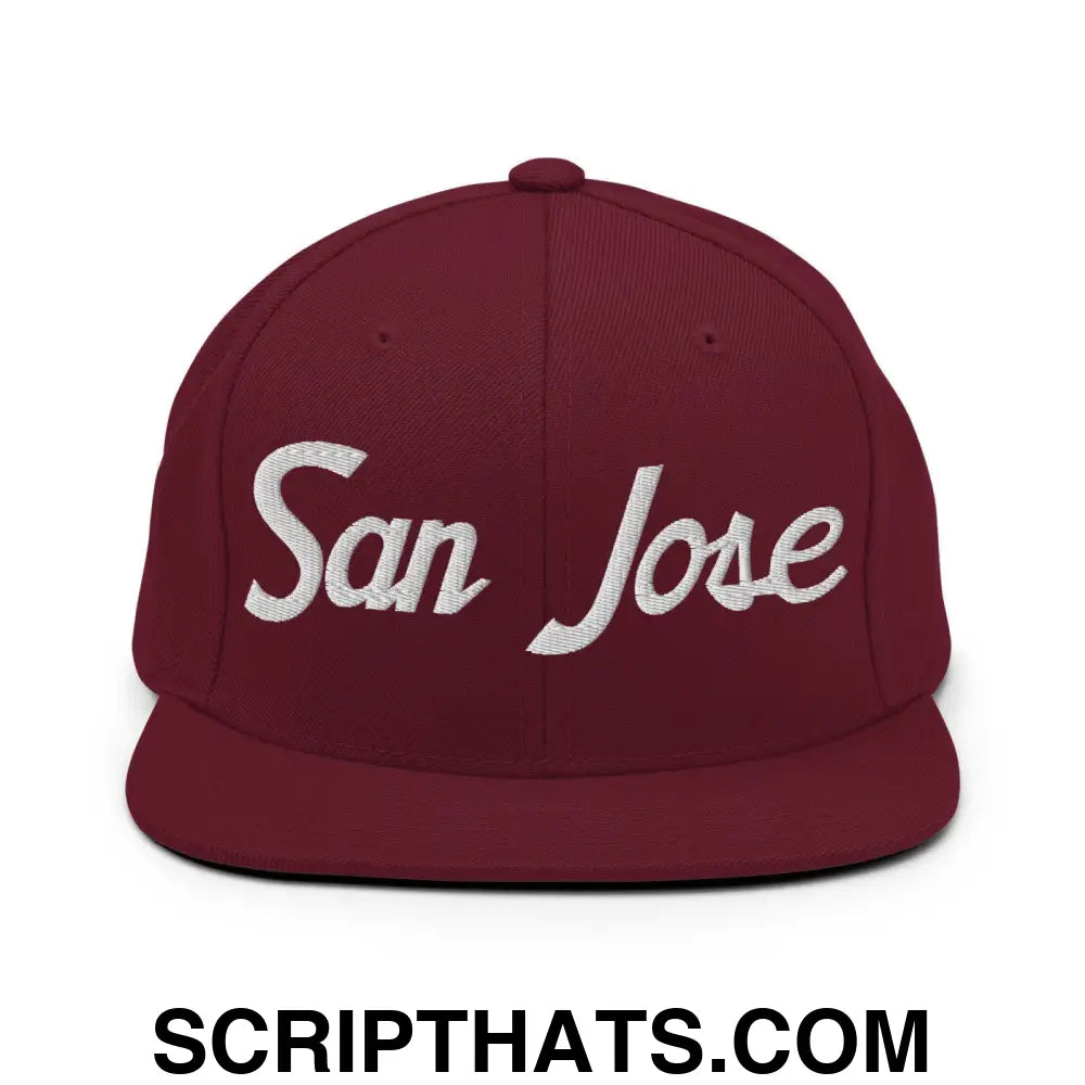 San Jose Script Snapback Hat Maroon