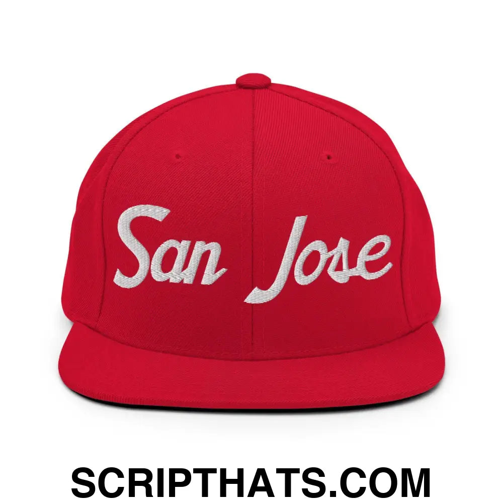 San Jose Script Snapback Hat Red