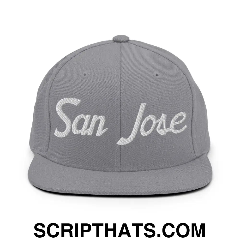 San Jose Script Snapback Hat Silver