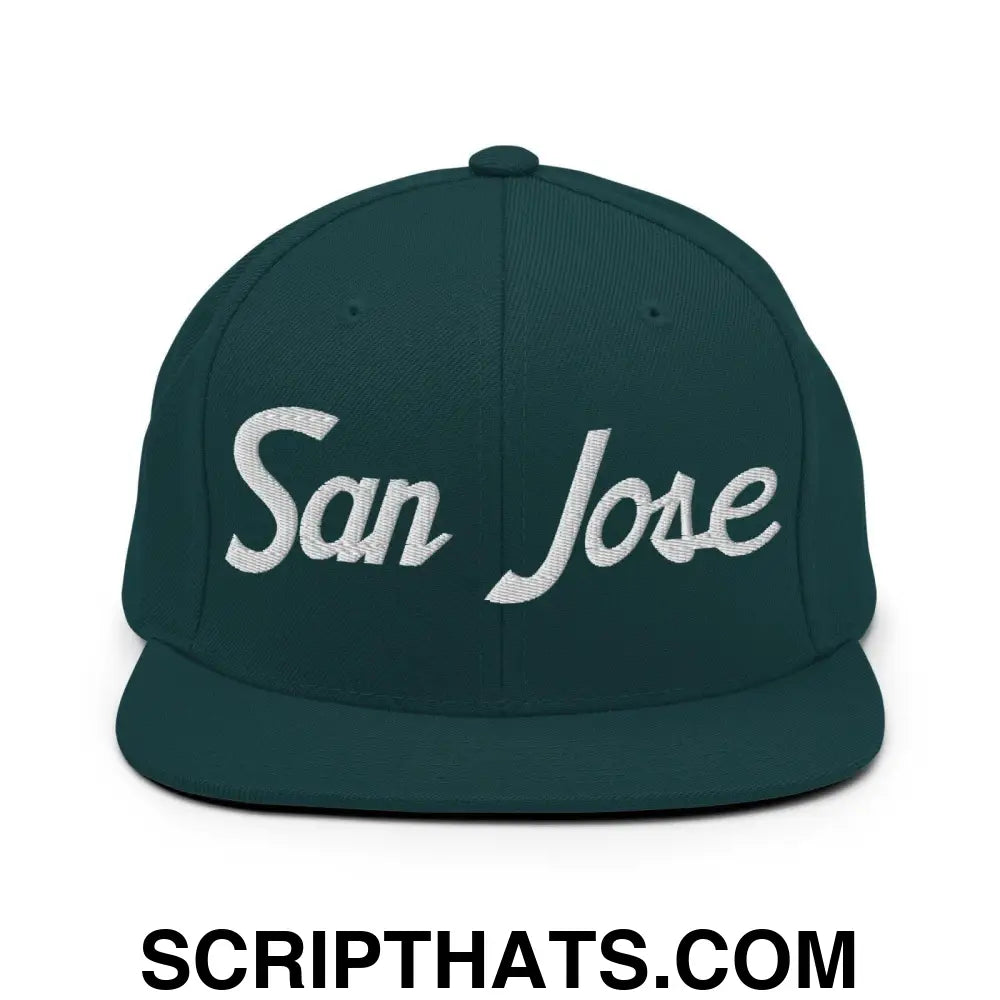 San Jose Script Snapback Hat Spruce