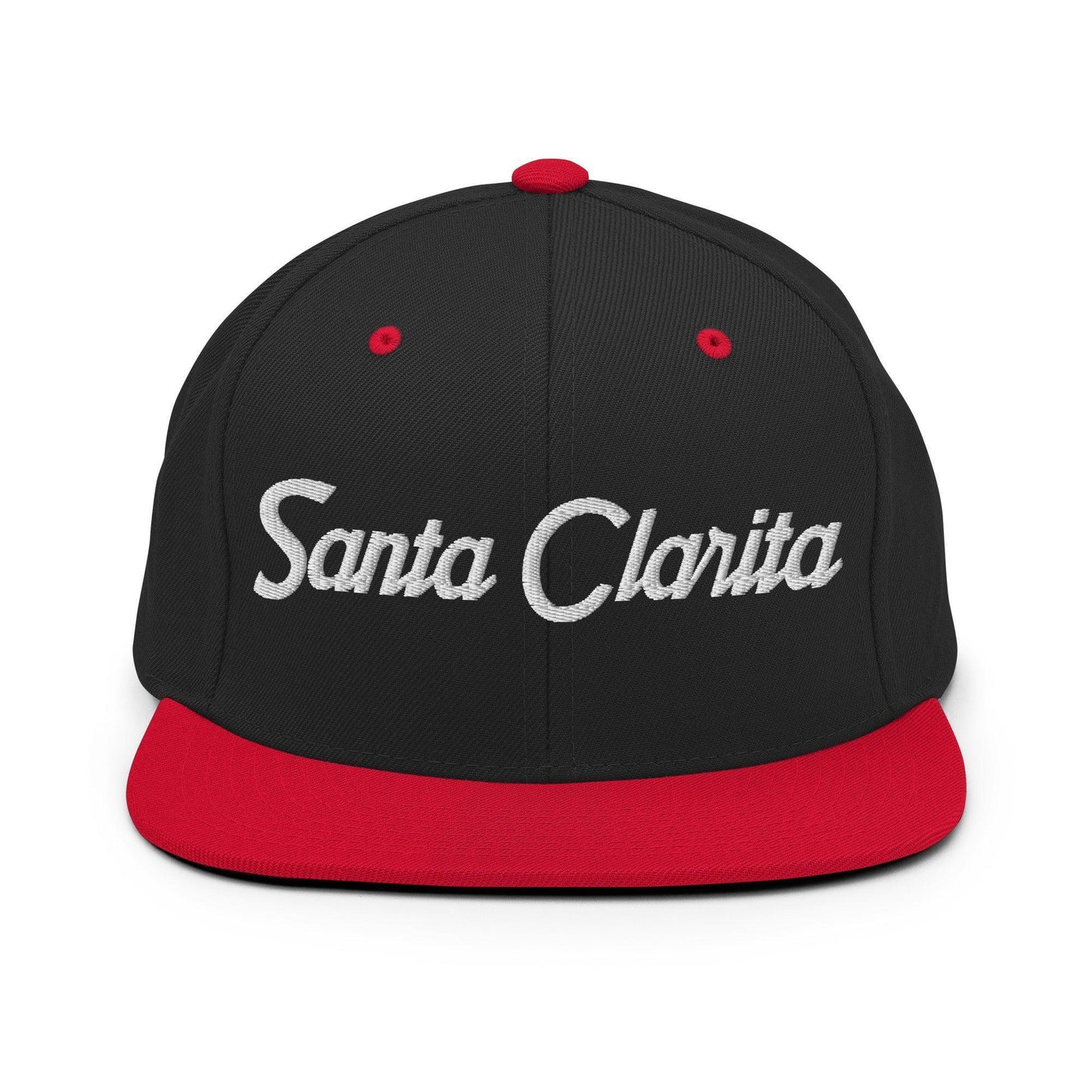 Santa Clarita Script Snapback Hat Black Red