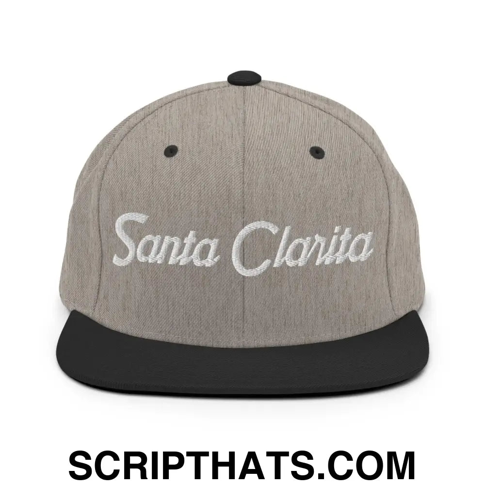 Santa Clarita Script Snapback Hat Heather Black