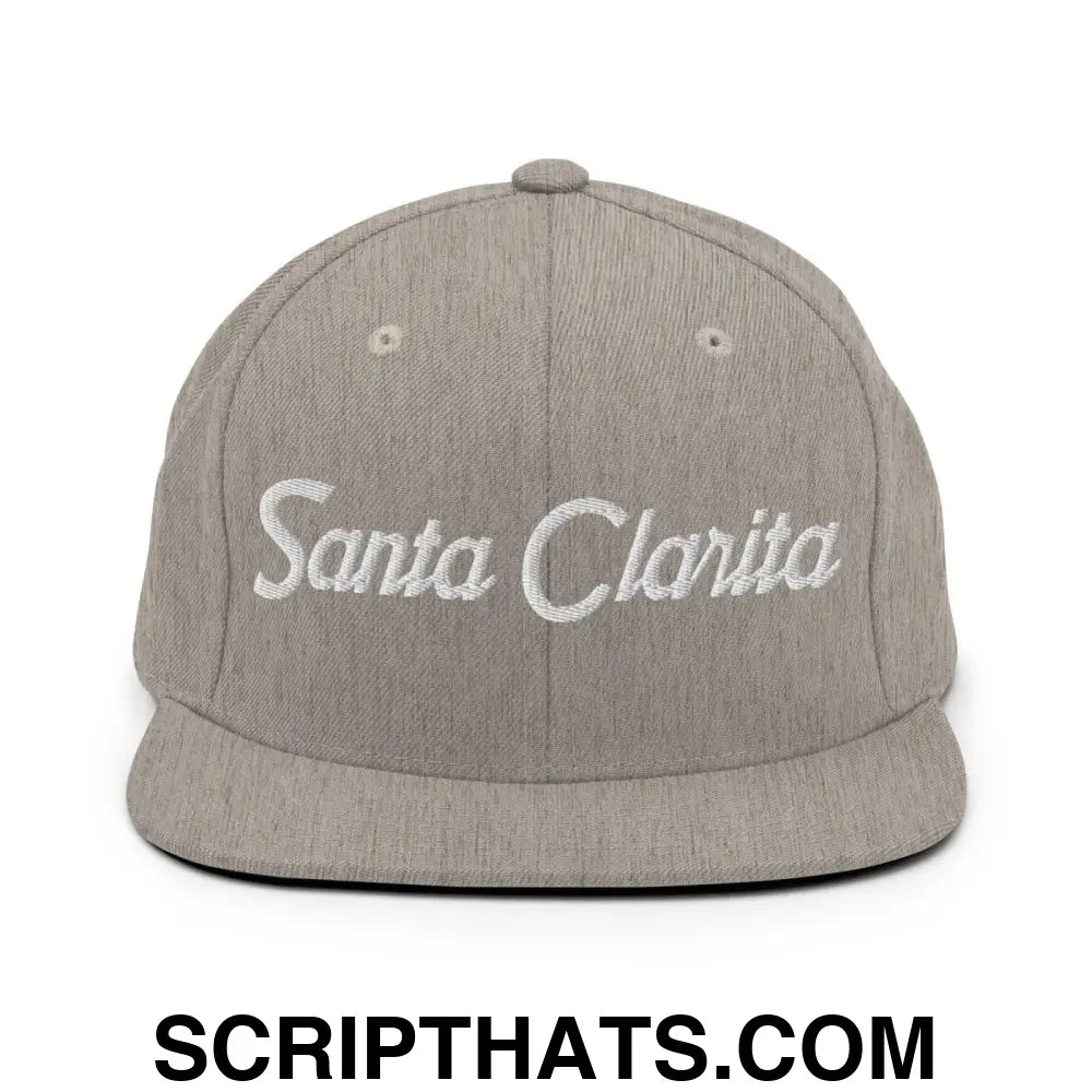 Santa Clarita Script Snapback Hat Heather Grey