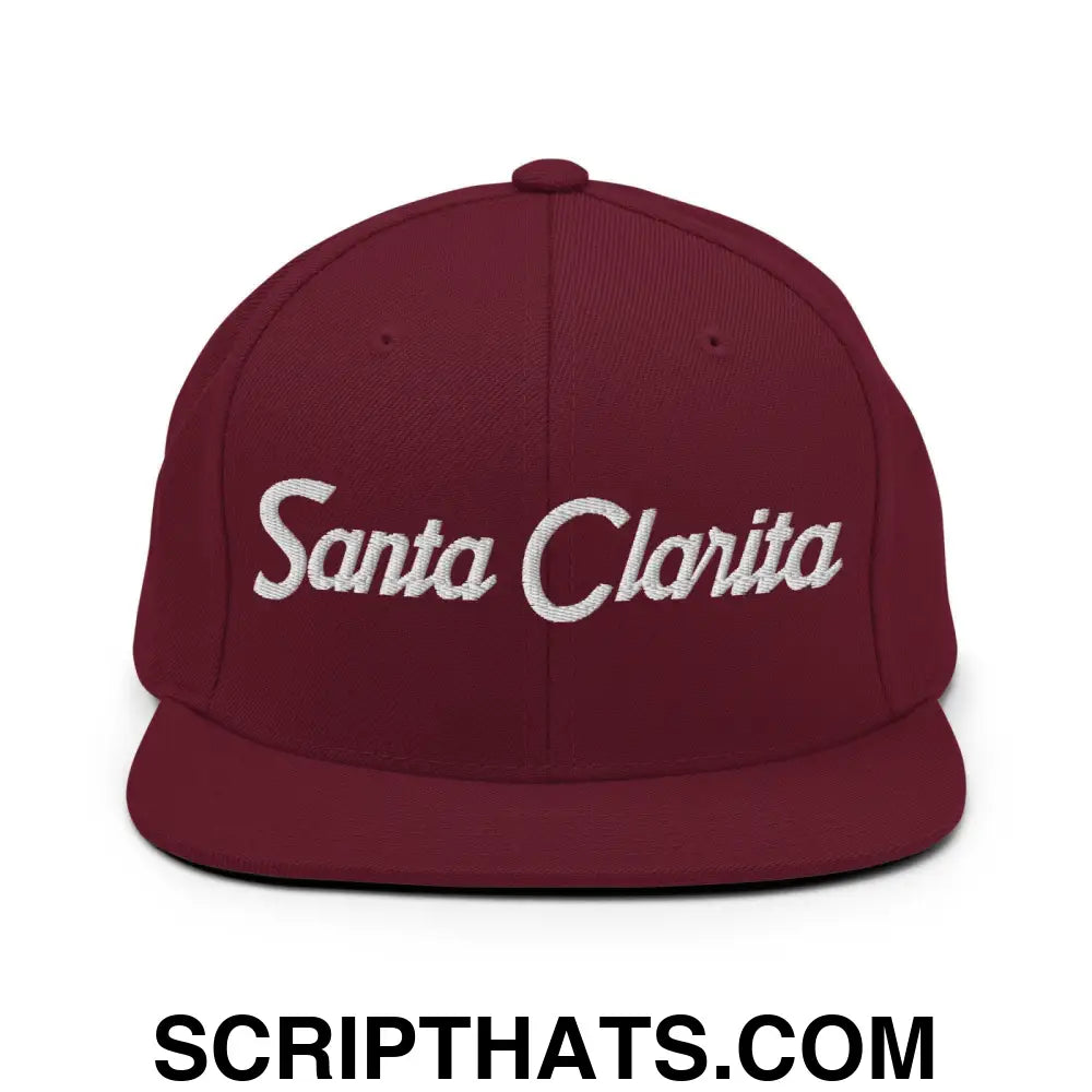 Santa Clarita Script Snapback Hat Maroon