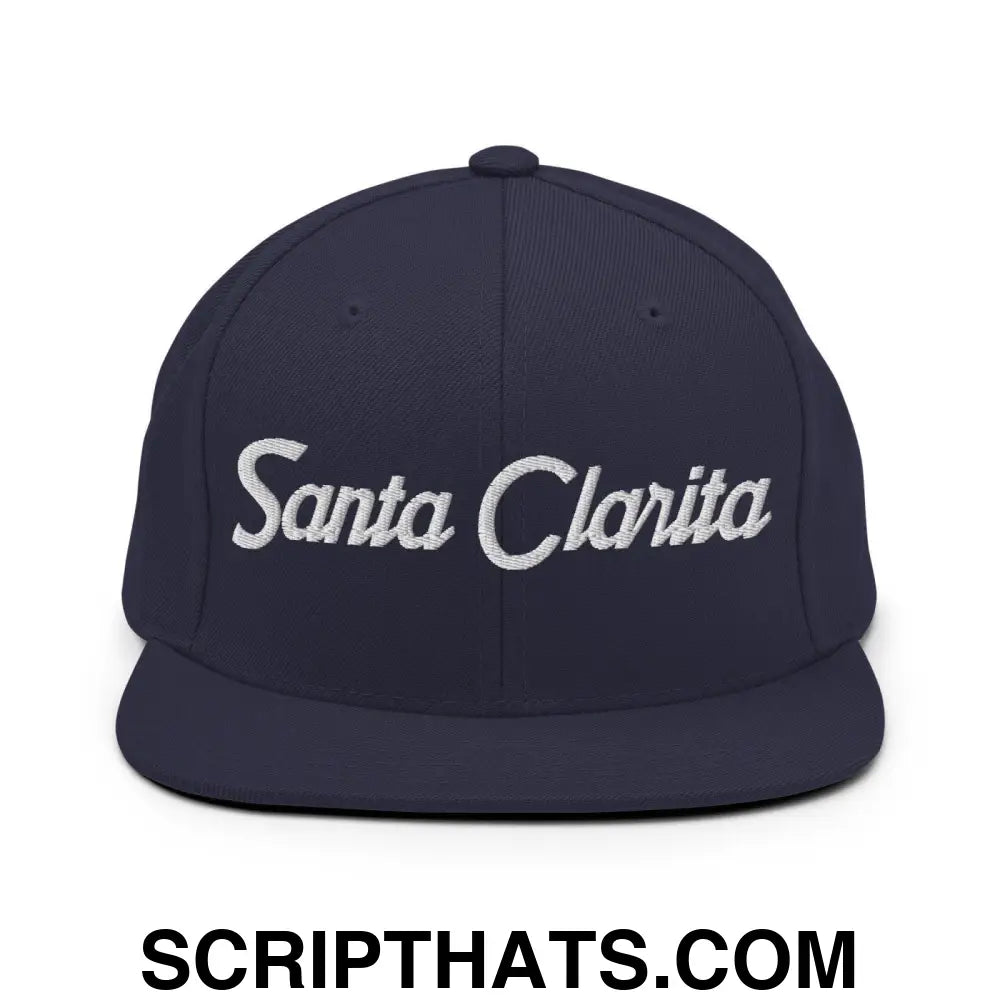 Santa Clarita Script Snapback Hat Navy