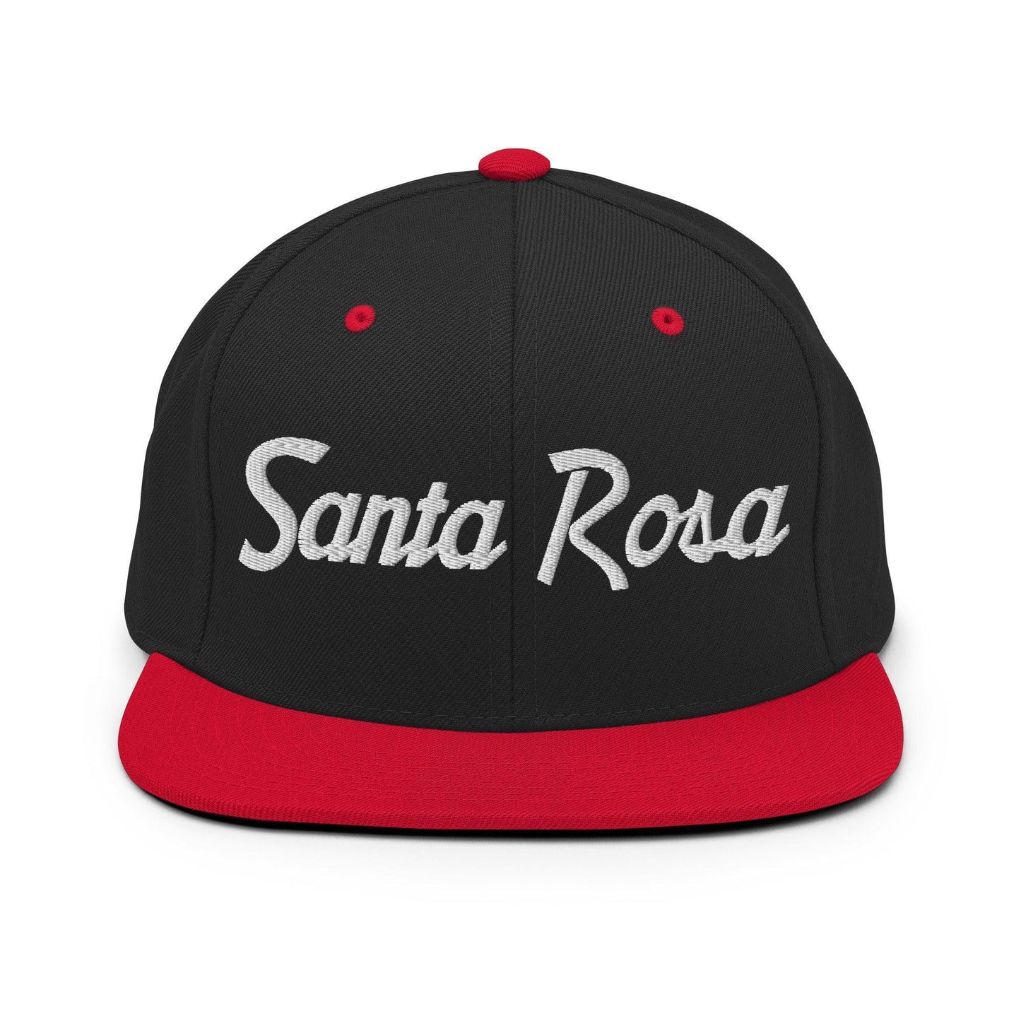 Santa Rosa Script Snapback Hat Black Red