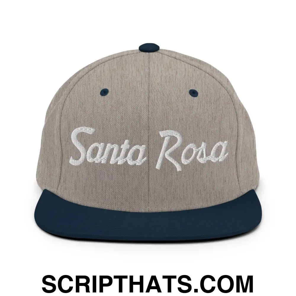 Santa Rosa Script Snapback Hat Heather Grey Navy