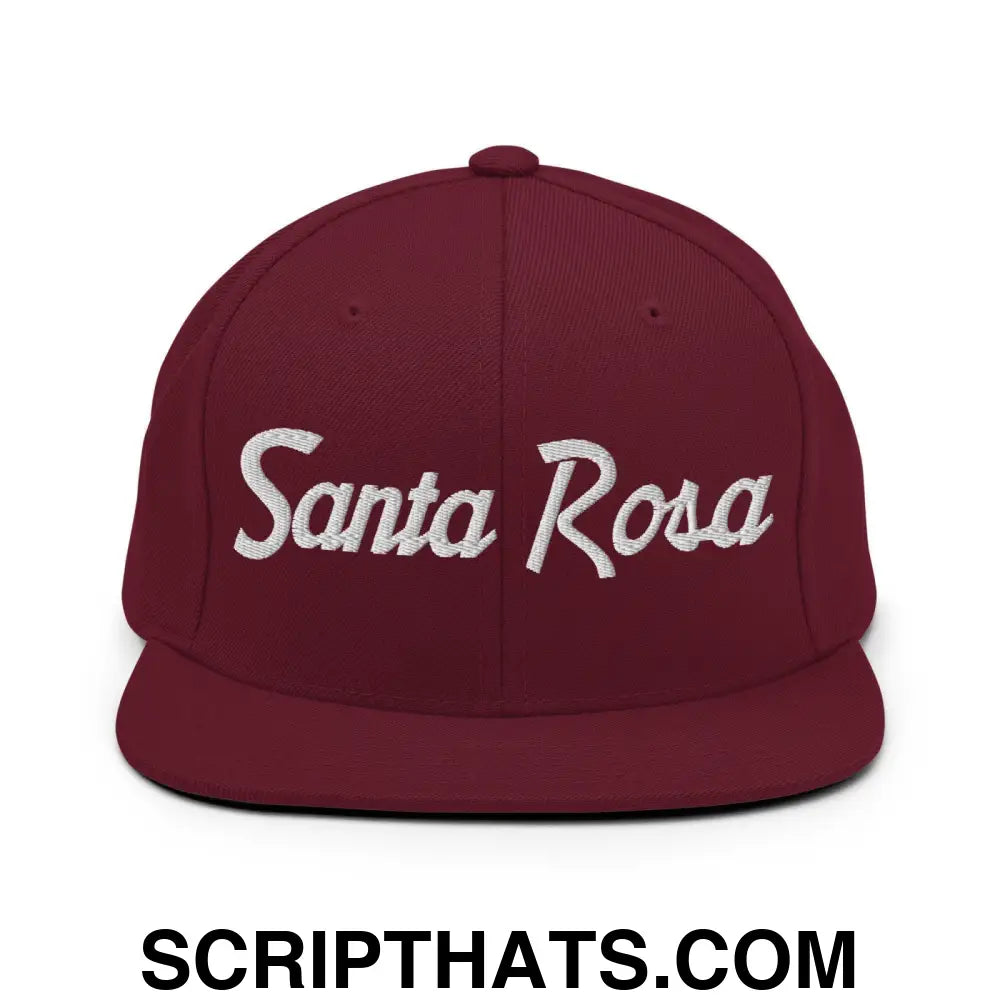 Santa Rosa Script Snapback Hat Maroon