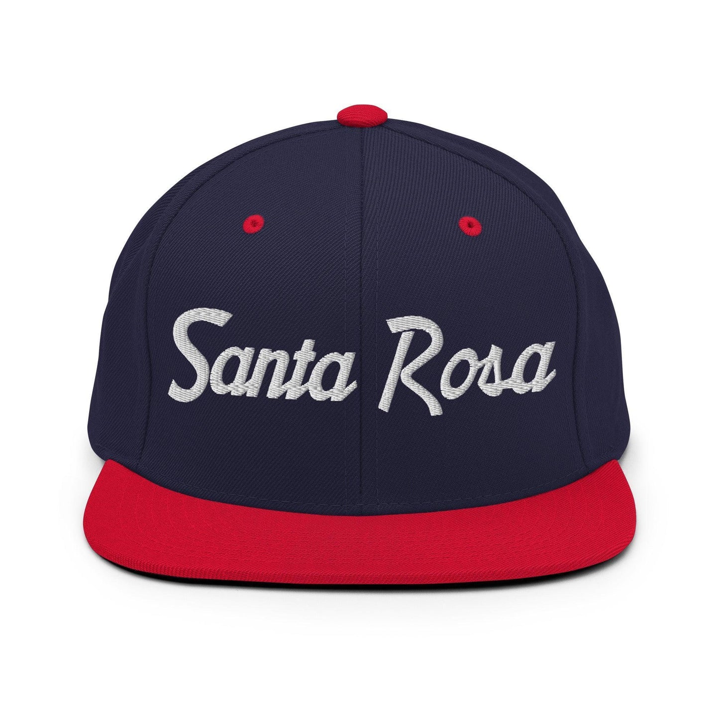 Santa Rosa Script Snapback Hat Navy Red