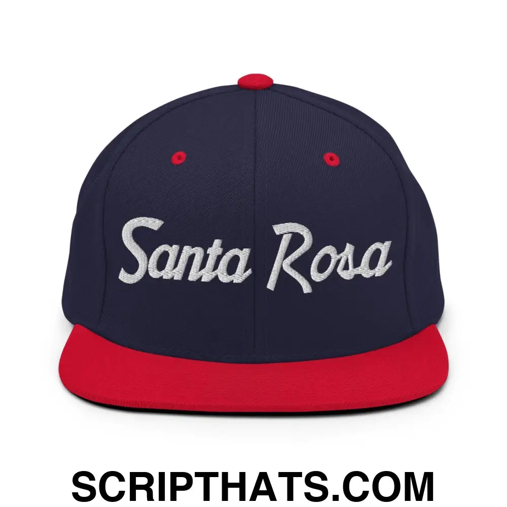 Santa Rosa Script Snapback Hat Navy Red