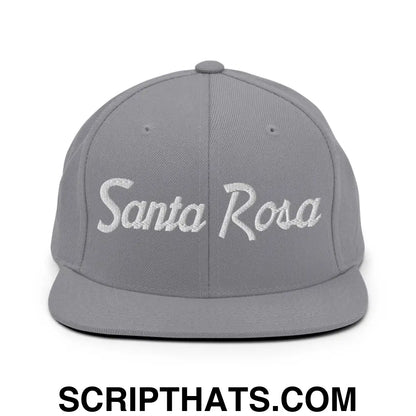 Santa Rosa Script Snapback Hat Silver