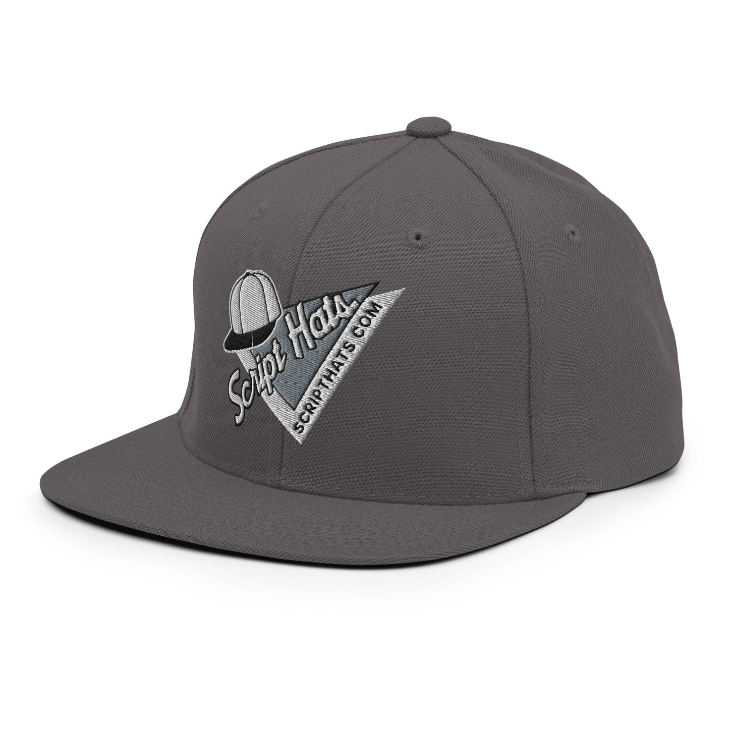 Script Hats 90's Sports Triangle Snapback Hat Dark Grey