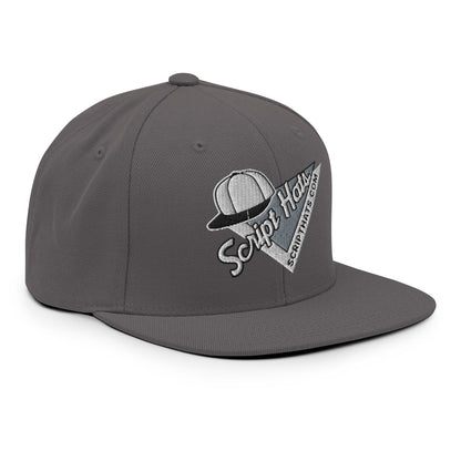 Script Hats 90's Sports Triangle Snapback Hat Dark Grey