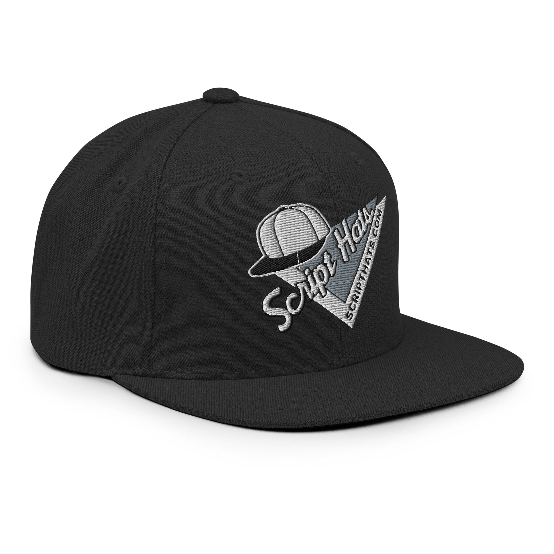 Script Hats 90's Sports Triangle Snapback Hat Black