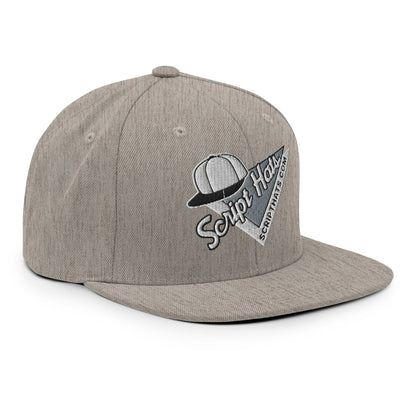 Script Hats 90's Sports Triangle Snapback Hat Heather Grey