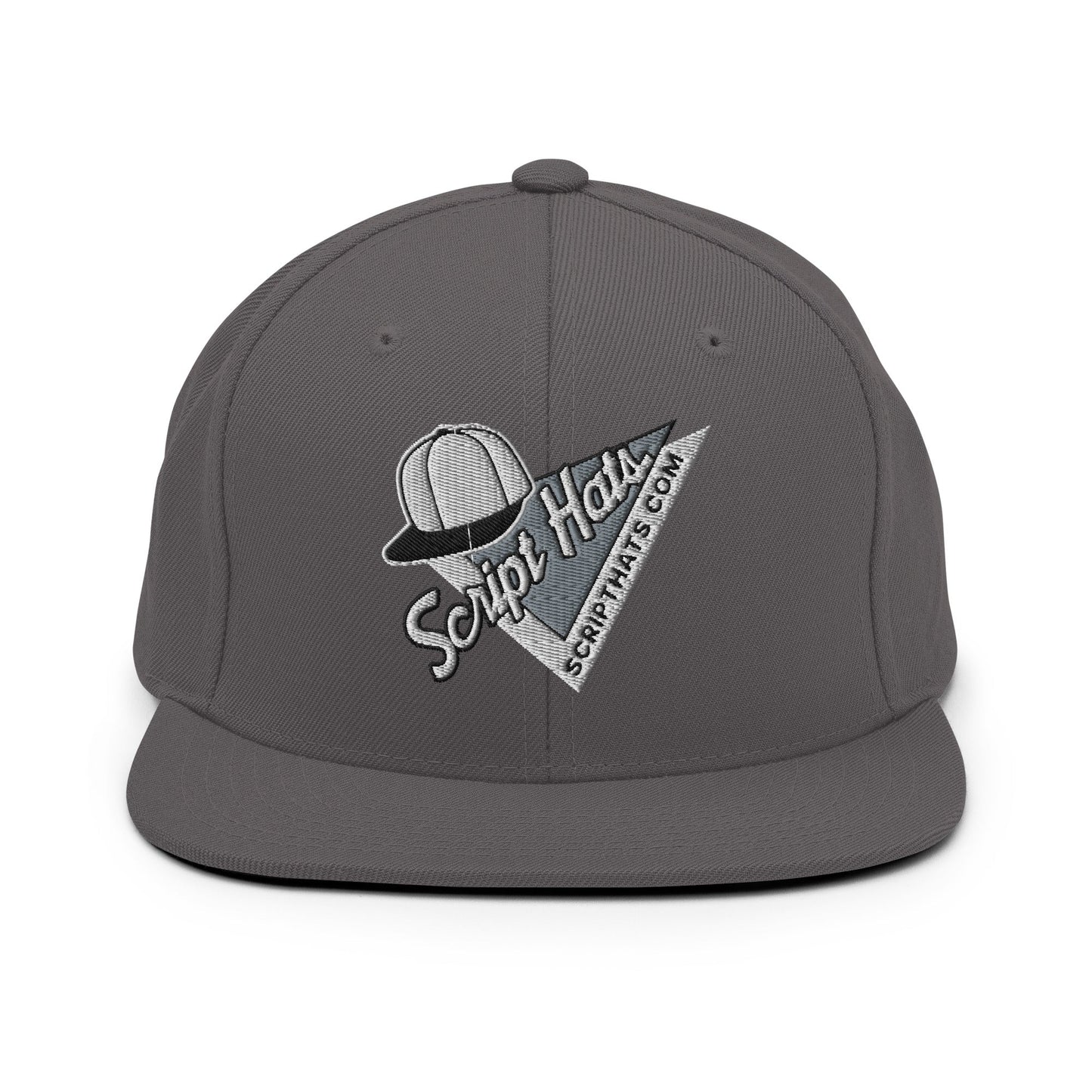 Script Hats 90's Sports Triangle Snapback Hat Dark Grey