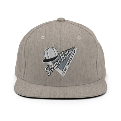 Script Hats 90's Sports Triangle Snapback Hat Heather Grey