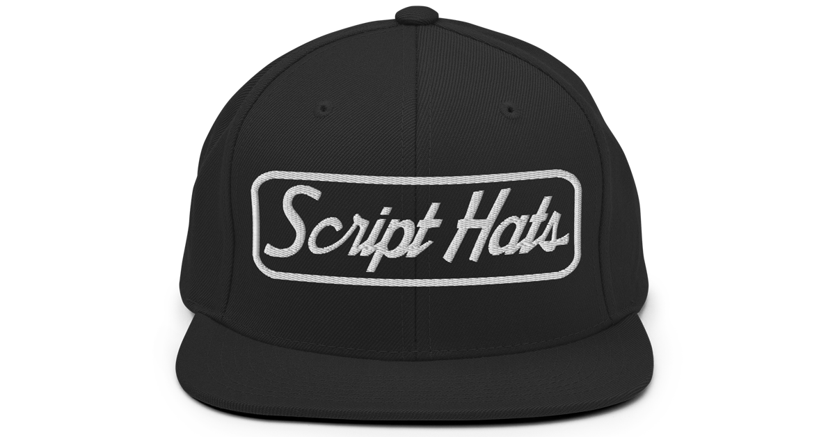 Script Hats - Vintage Sports Script Snapback Hats