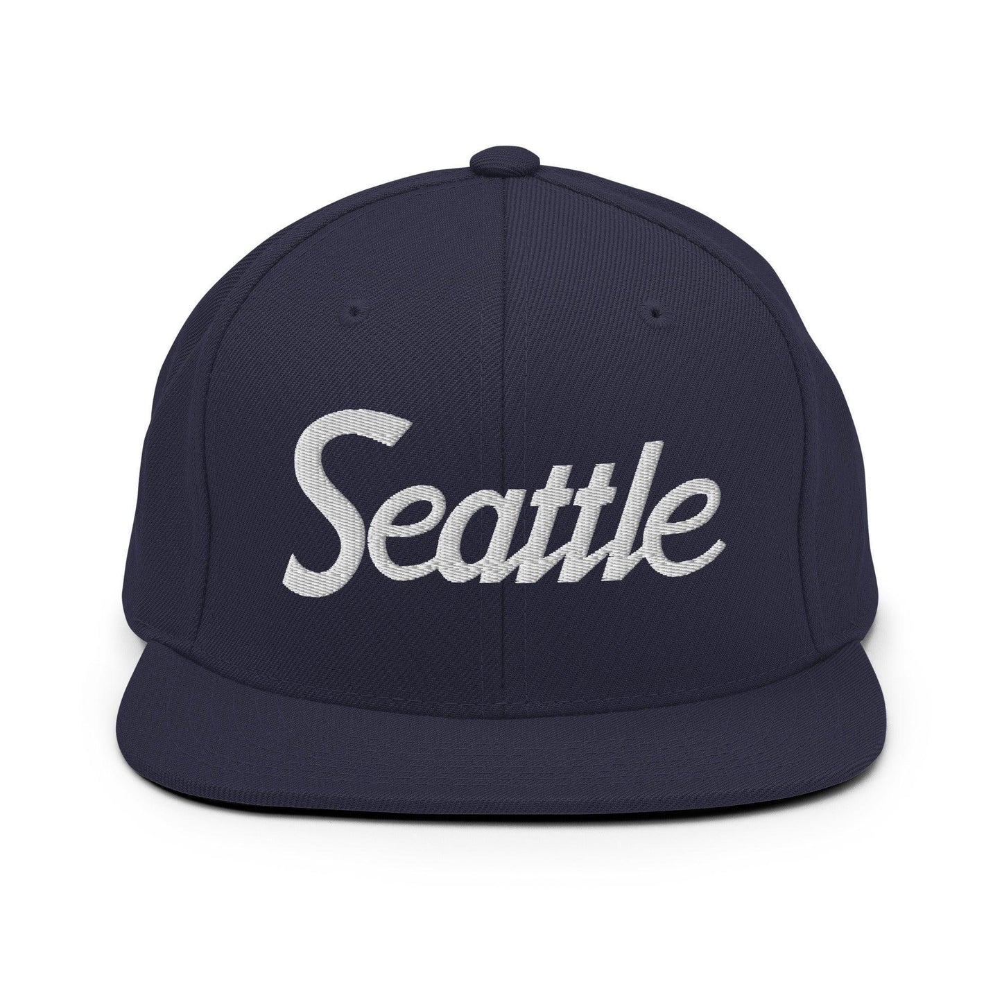 Seattle Script Snapback Hat Navy