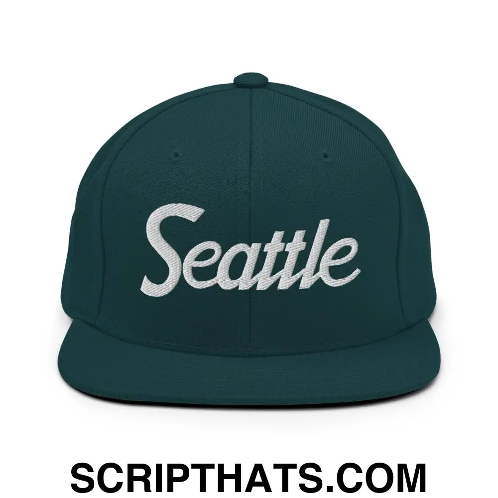 Seattle Script Snapback Hat Spruce