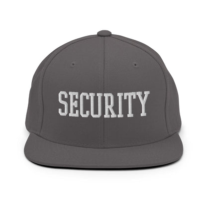 Security Uniform Work Block Embroidered Flat Bill Brim Snapback Hat Dark Grey