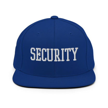 Security Uniform Work Block Embroidered Flat Bill Brim Snapback Hat Royal Blue