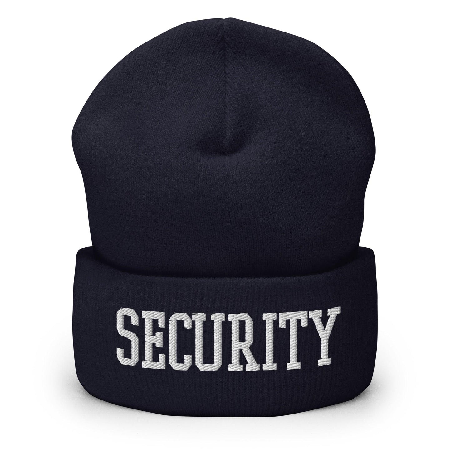 Security Uniform Work Block Embroidered Knit Cuffed Beanie Navy