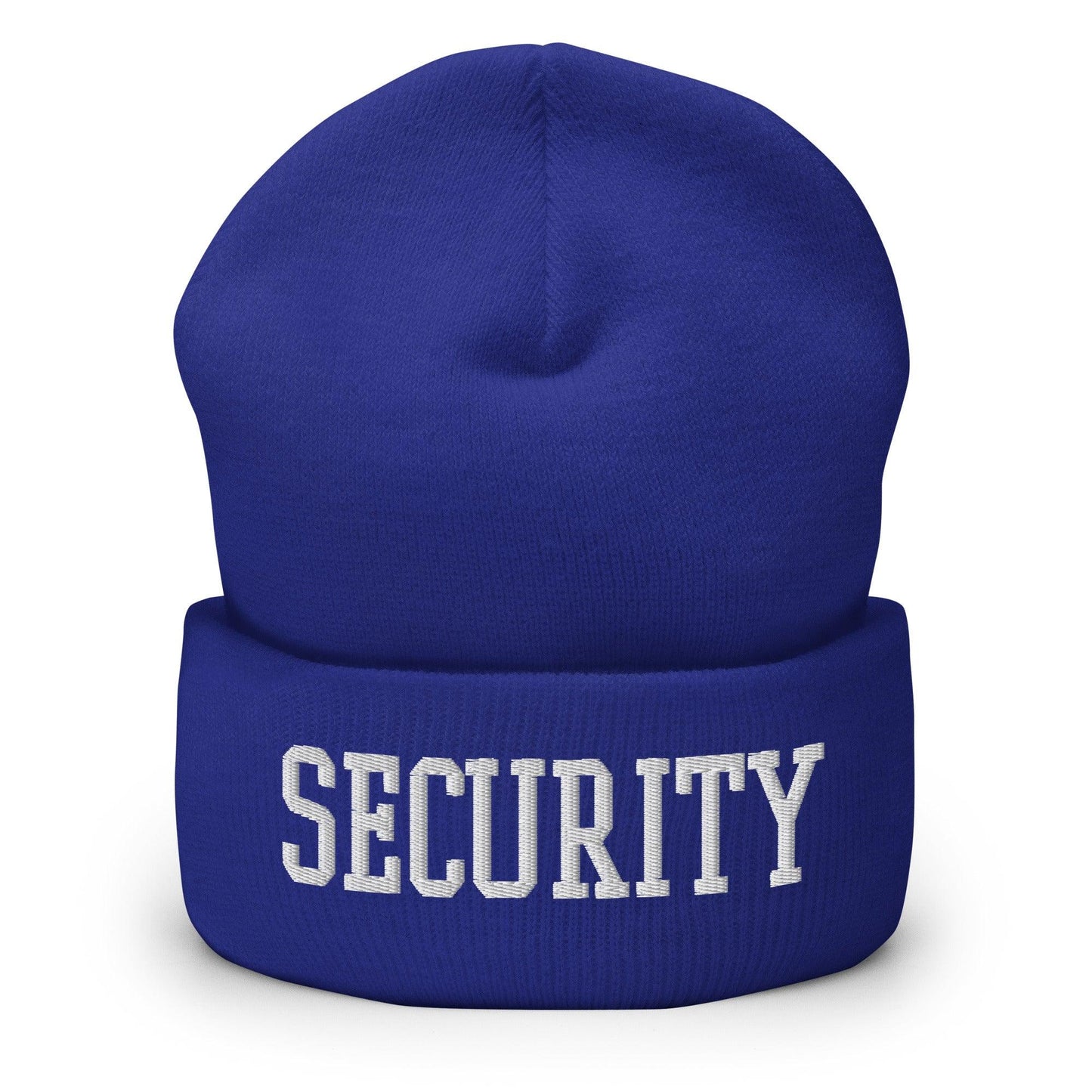 Security Uniform Work Block Embroidered Knit Cuffed Beanie Royal