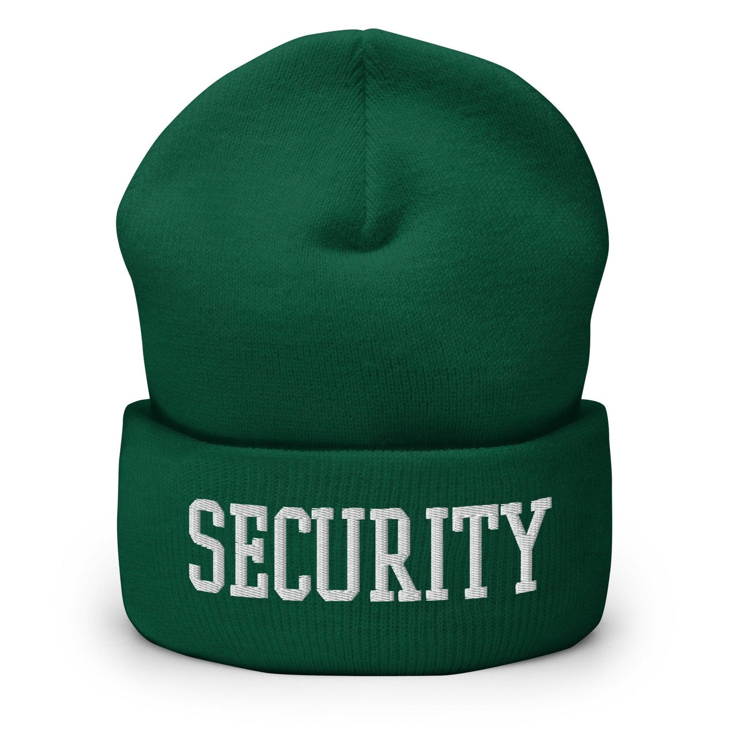 Security Uniform Work Block Embroidered Knit Cuffed Beanie Spruce