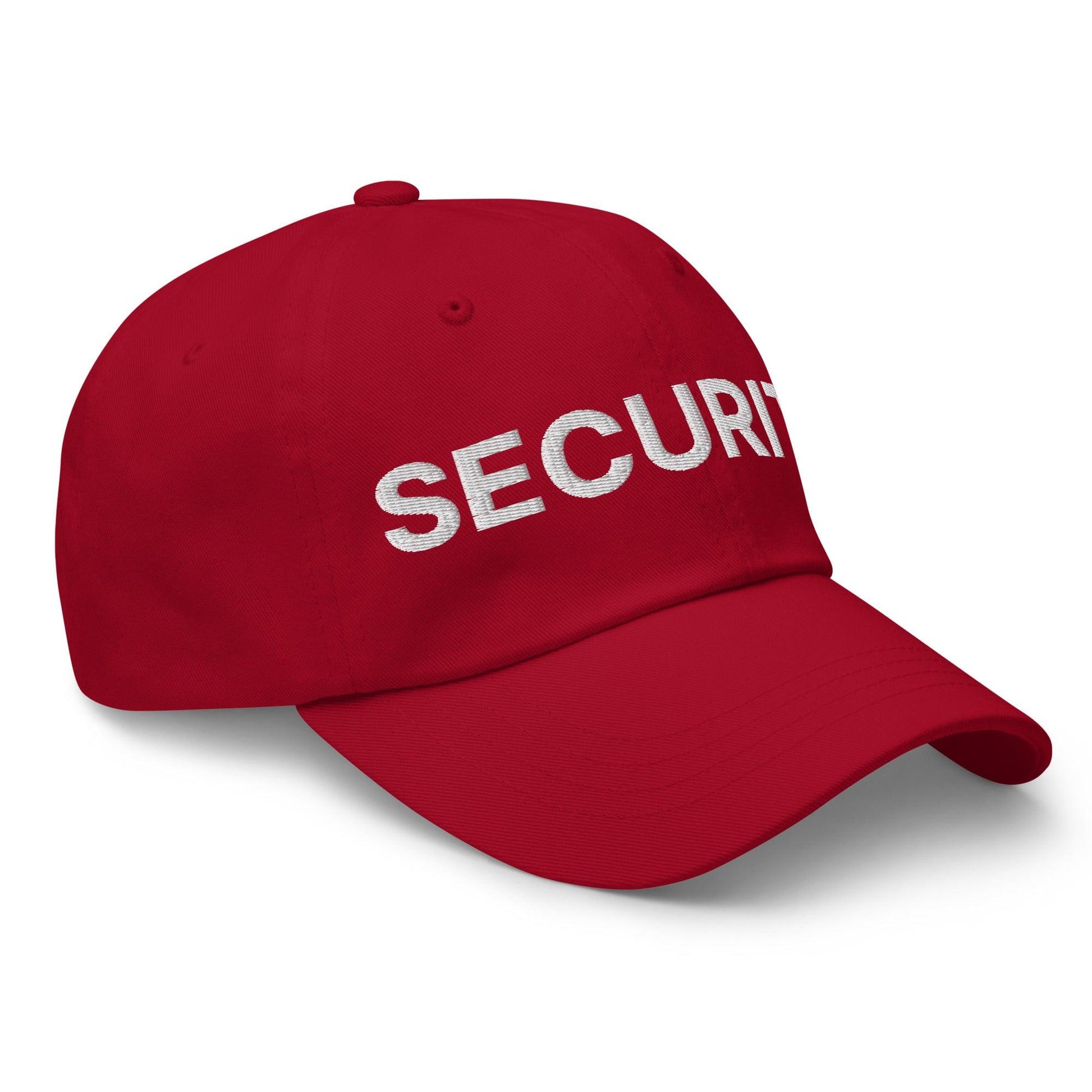 Security Uniform Work Embroidered Dad Hat Cranberry