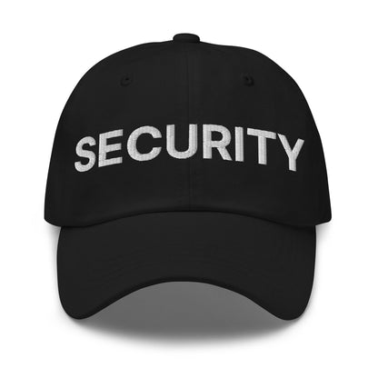 Security Uniform Work Embroidered Dad Hat Black