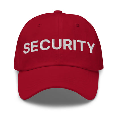 Security Uniform Work Embroidered Dad Hat Cranberry