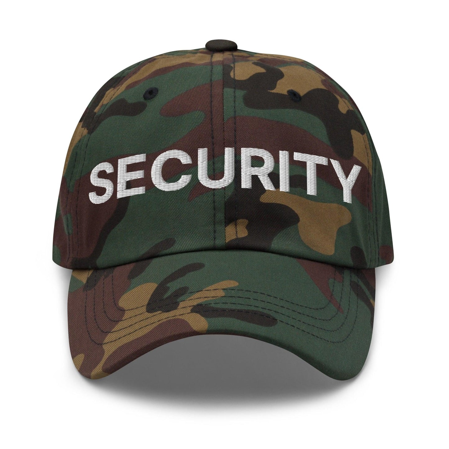 Security Uniform Work Embroidered Dad Hat Green Camo