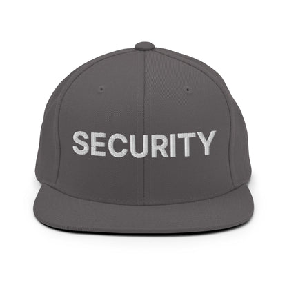 Security Uniform Work Embroidered Flat Bill Brim Snapback Hat Dark Grey