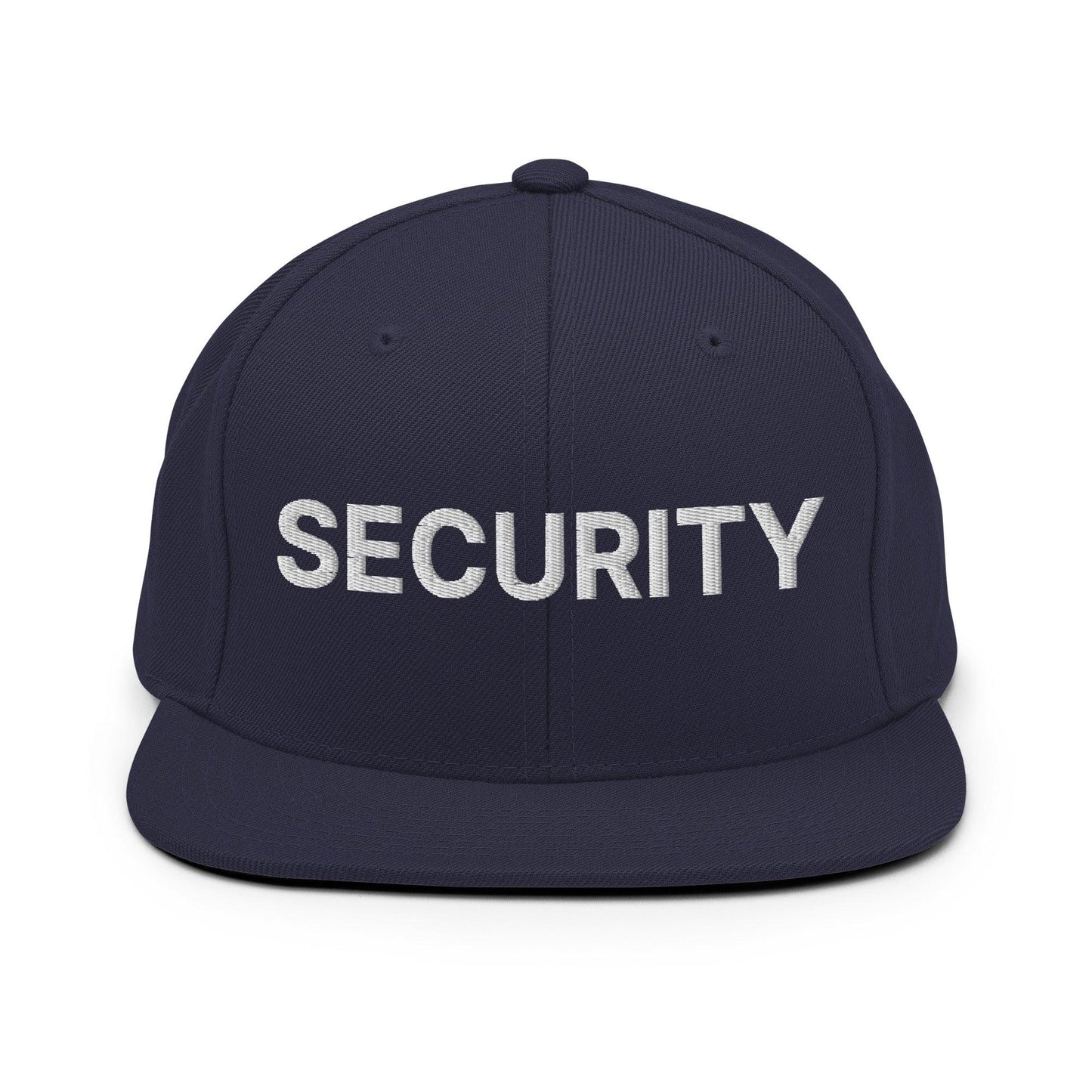 Security Uniform Work Embroidered Flat Bill Brim Snapback Hat Navy