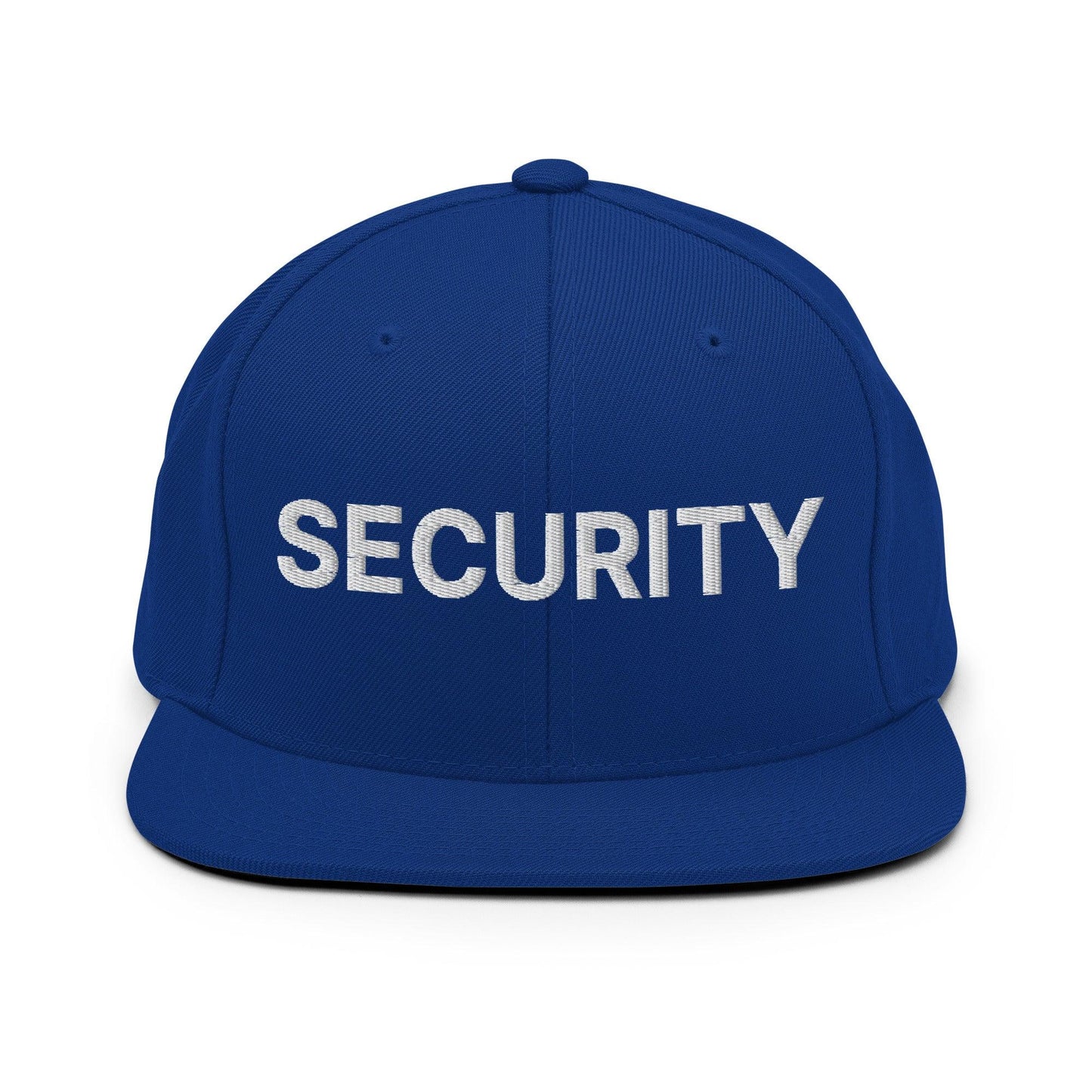 Security Uniform Work Embroidered Flat Bill Brim Snapback Hat Royal Blue