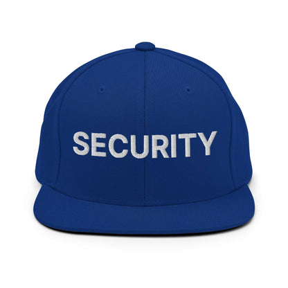 Security Uniform Work Embroidered Flat Bill Brim Snapback Hat Royal Blue