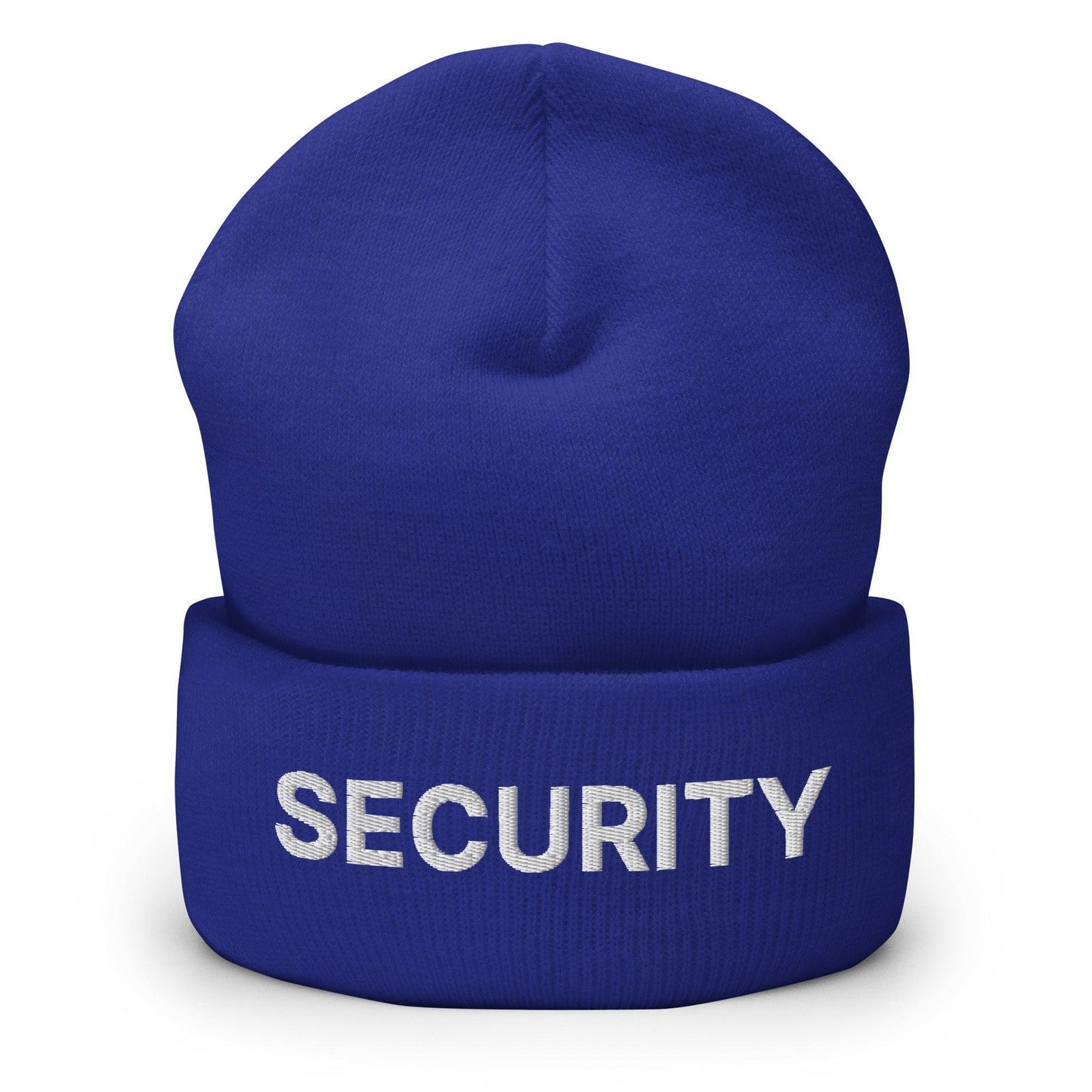 Security Uniform Work Embroidered Knit Cuffed Beanie Royal