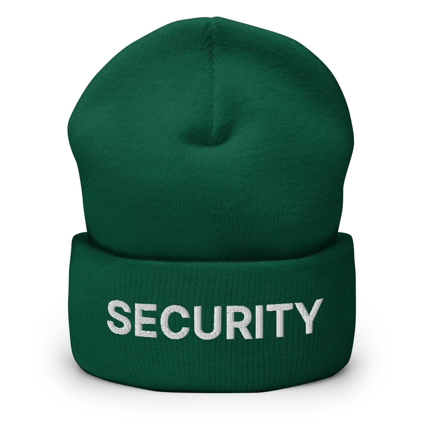 Security Uniform Work Embroidered Knit Cuffed Beanie Spruce