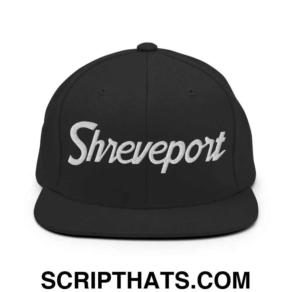 Shreveport Script Snapback Hat Black