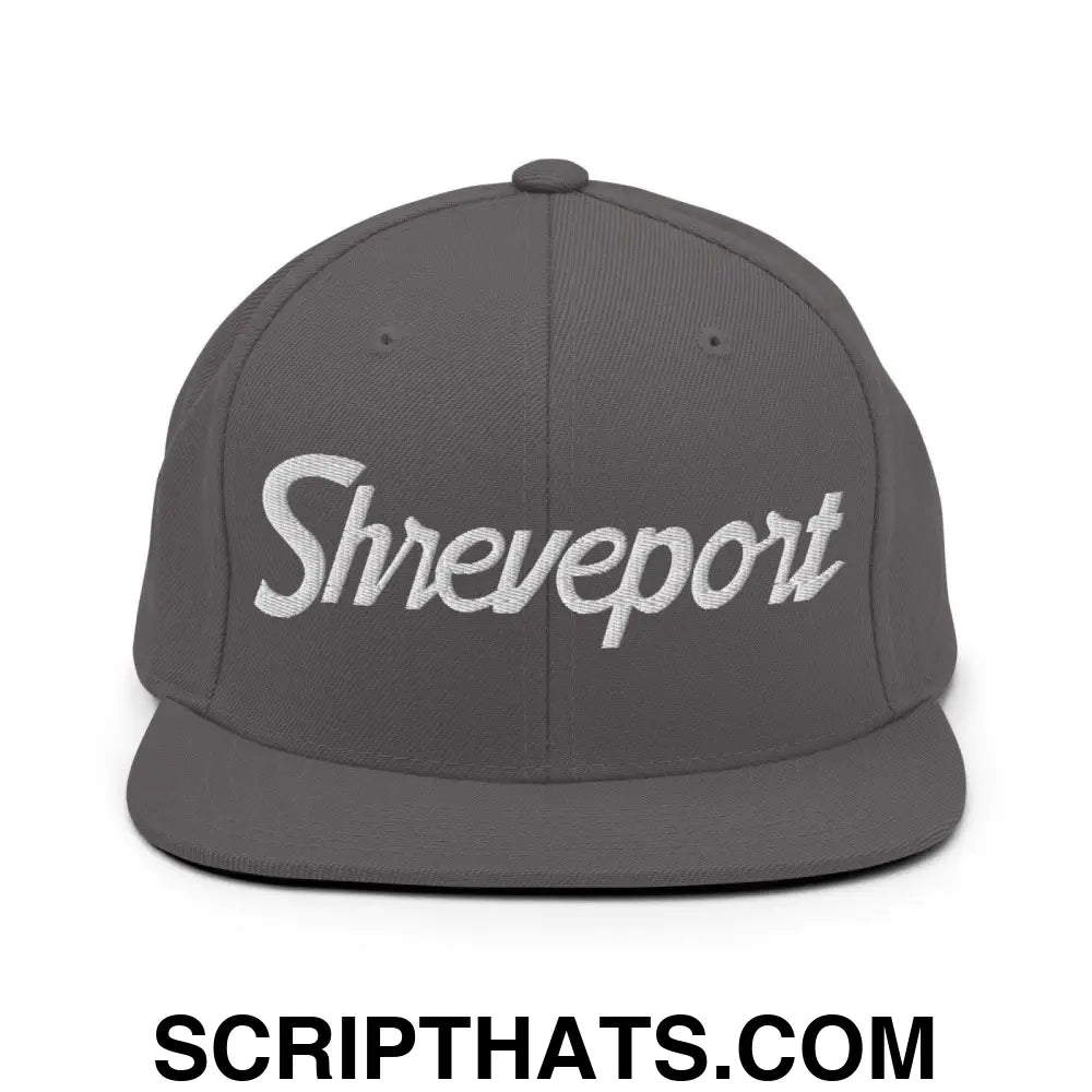 Shreveport Script Snapback Hat Dark Grey