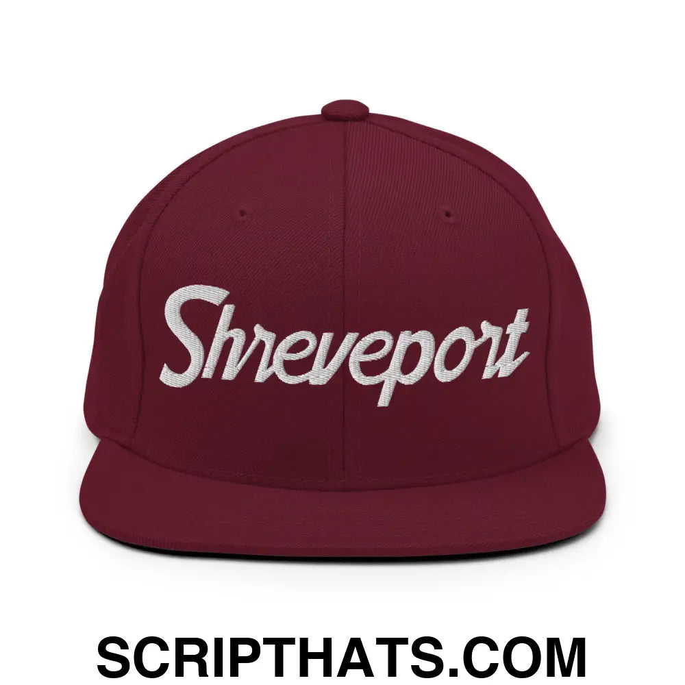 Shreveport Script Snapback Hat Maroon