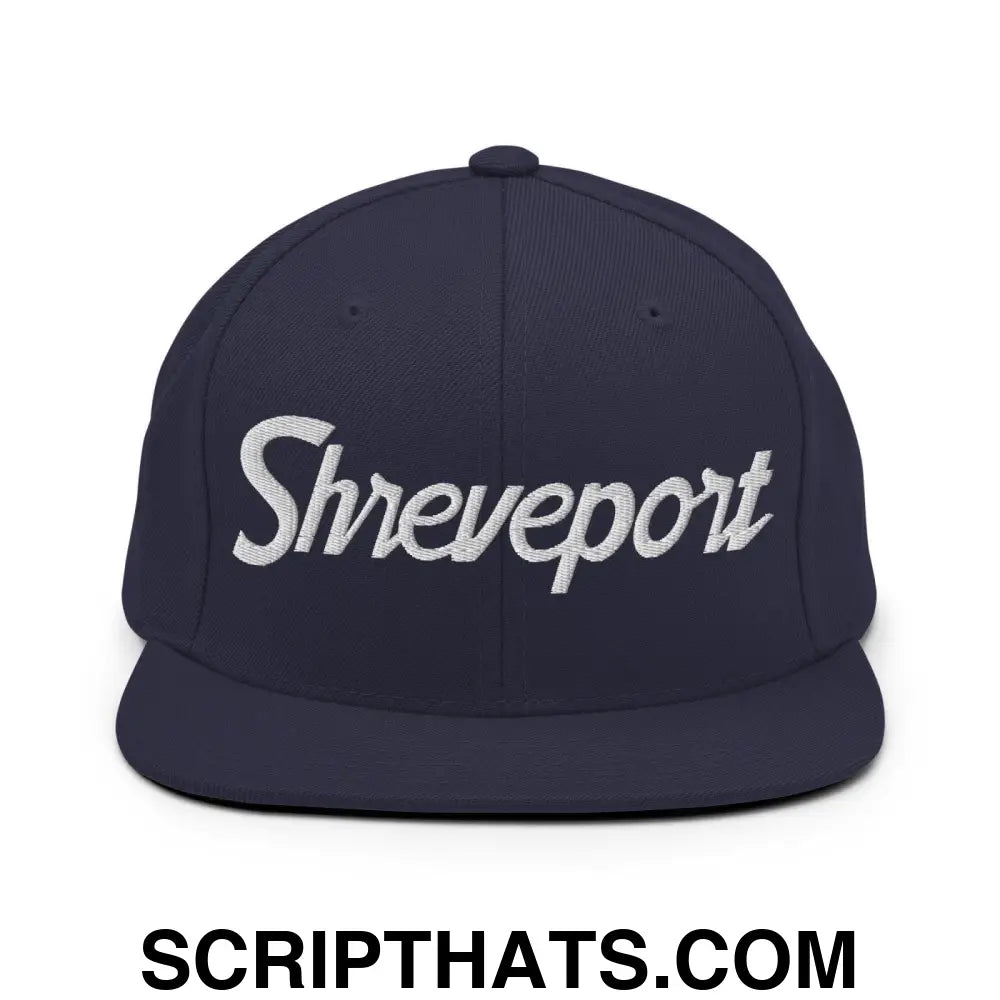 Shreveport Script Snapback Hat Navy