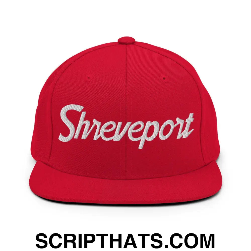 Shreveport Script Snapback Hat Red