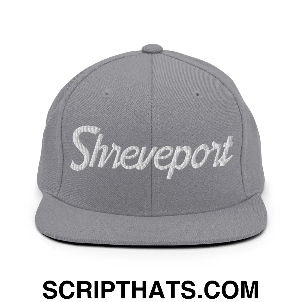 Shreveport Script Snapback Hat Silver