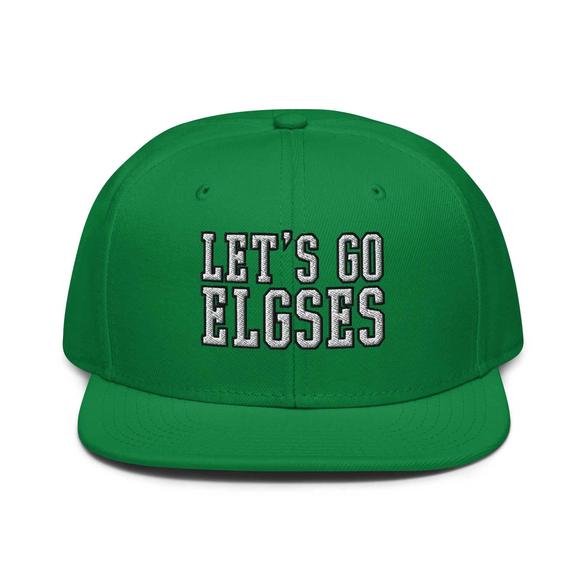 Let's Go Elgses Embroidered Flat Bill Brim Snapback Hat Default Title