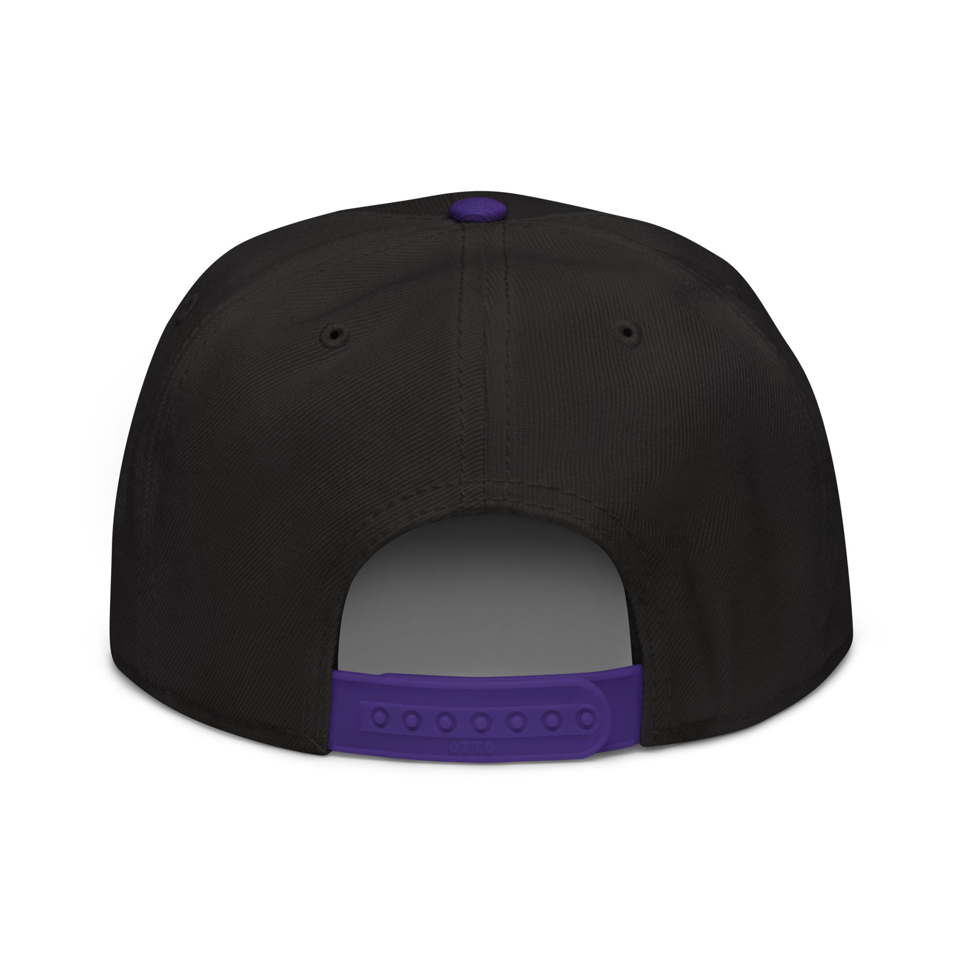 $PURPE Purple Pepe Embroidered Flat Bill Brim Snapback Hat Purple Black Black