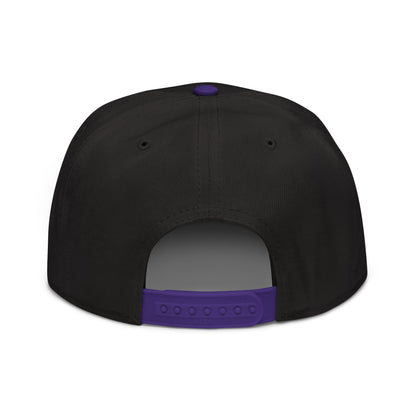 $PURPE Purple Pepe Embroidered Flat Bill Brim Snapback Hat Purple Black Black