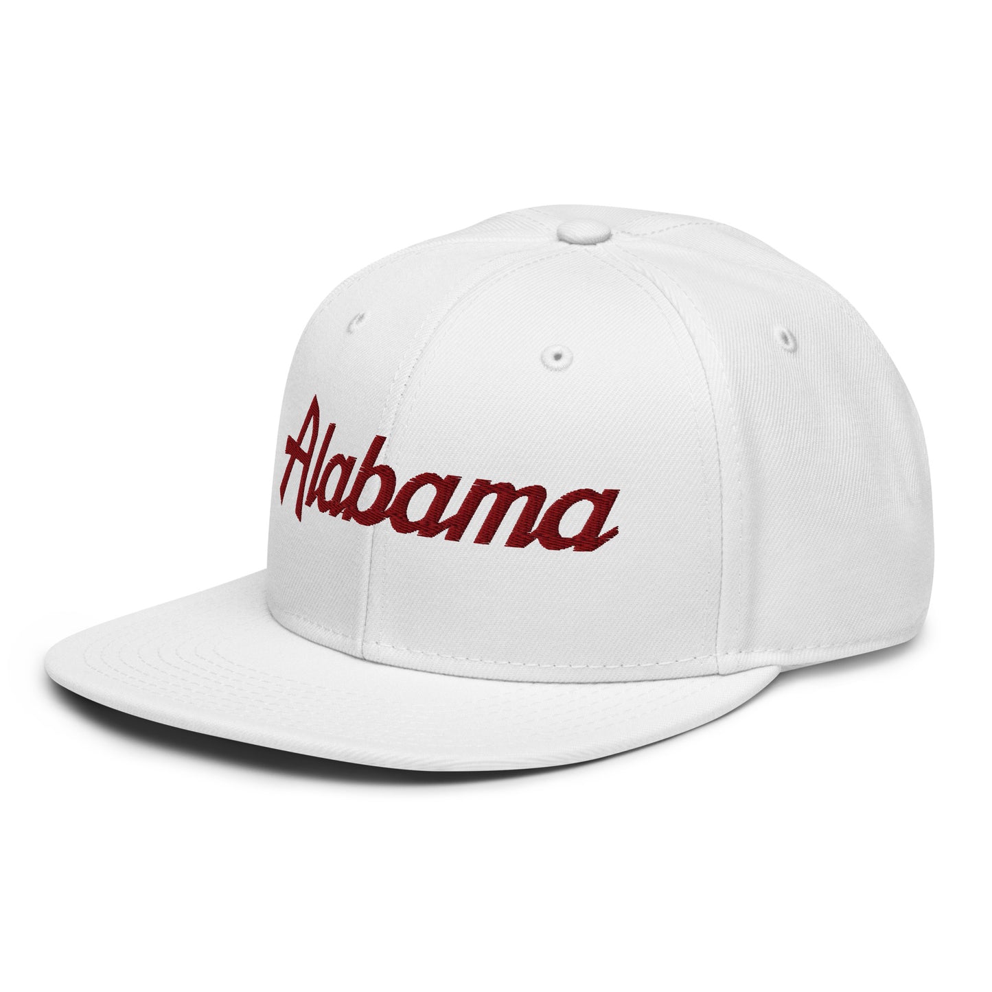 Alabama Vintage College Sports Script Flat Brim Bill Snapback Hat Default Title