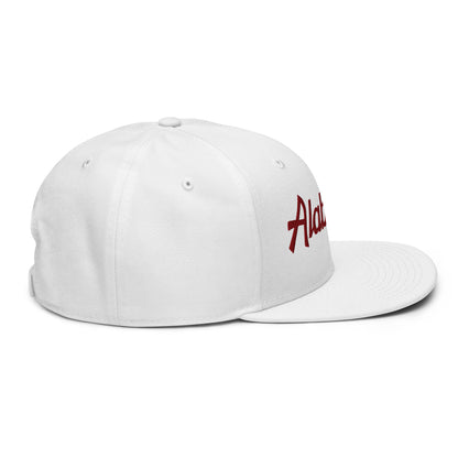 Alabama Vintage College Sports Script Flat Brim Bill Snapback Hat Default Title